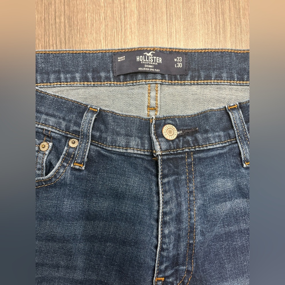 Hollister Men's Skinny Jeans - Dark Blue
